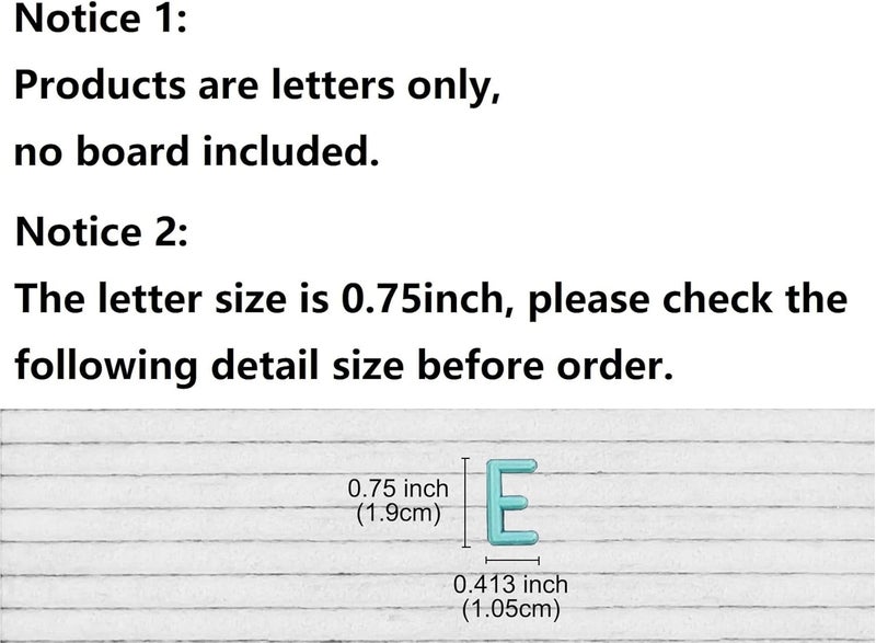 G GAMIT Felt Letter Board Letters Sets - Pre-cut 340pcs 3/4 Inch(0.75") Blue Letters with Canvas Bag(No Board Included) - Image 2